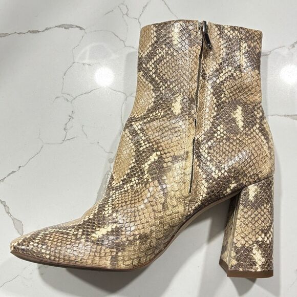 Sam Edelman | Women’s Block Heels Snakeskin Square Toe CODIE Boots Size 8 - Picture 7 of 17